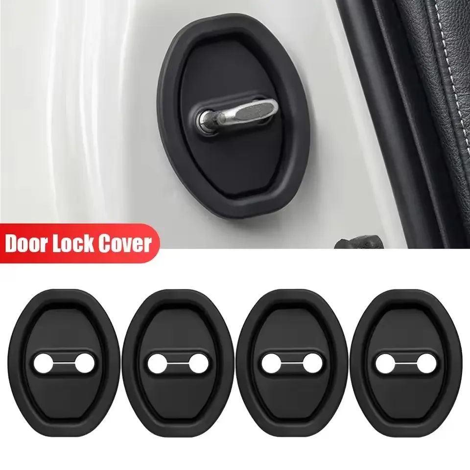 

4pcs Silent Car Silicone Door Lock Buckle Protective Absorber Protection Auto Cover Lock Cushion Crash Cushion Shock Access