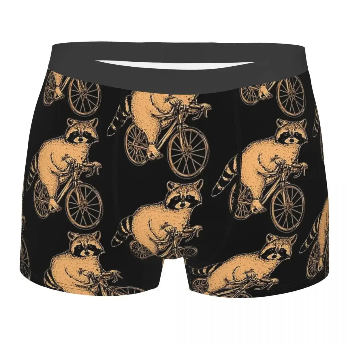 Bike Biker Cycle Bicycle Racing Cute Racoon Underpants Breathbale Panties Men's Underwear Print Shorts Boxer Briefs