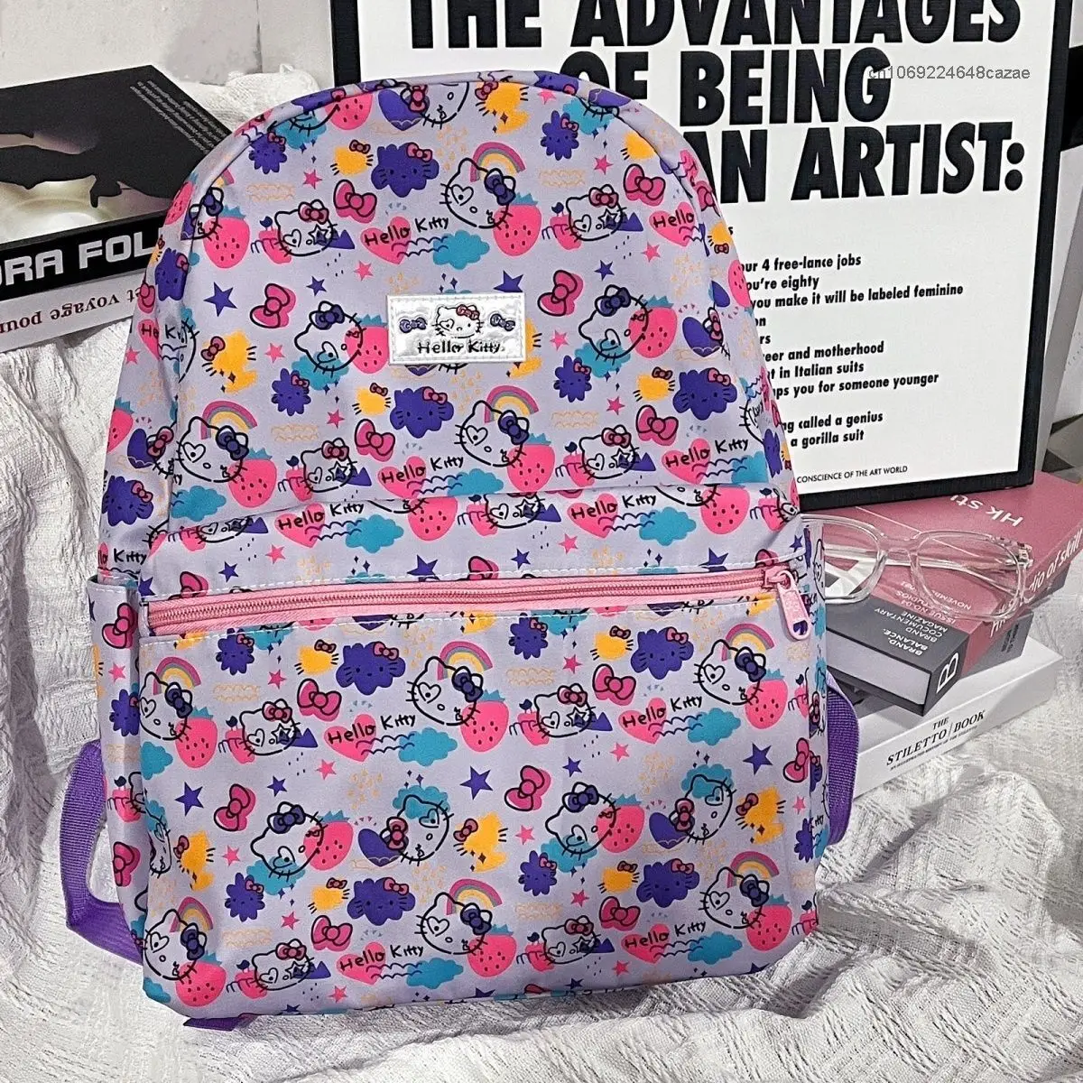 Sanrio Hello Kitty New Sweet Cool Purple borsa a tracolla limitata Cute Aesthetic Student Schoolbag Y2k zaini moda donna