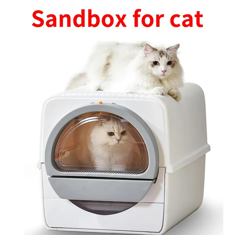 

Cats Litter Box Pull and Scoop Litter Box with Enclosed Lid Odor Control Toilet for Cat Pet Supplies Sandboxes Caixa Areia Gato