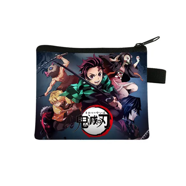 Anime  Kimetsu No Yaiba Coin Wallet Cosplay Kamado Nezuko Purse Canvas Penny Purse Coin Bag Coins Storage Bag