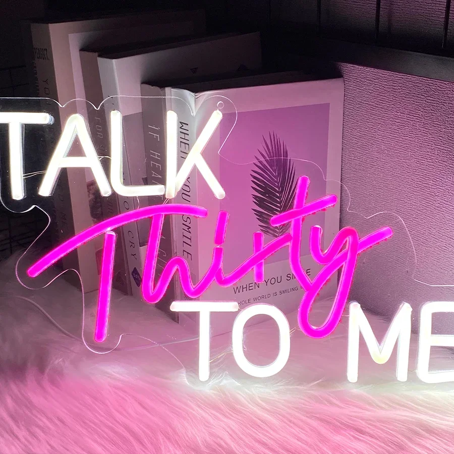 Thirty to Me Talk 30th Birthday Decoration for Her Neon By Usb Sign Party and Anniversary Gift Powered Used Novelty Lights