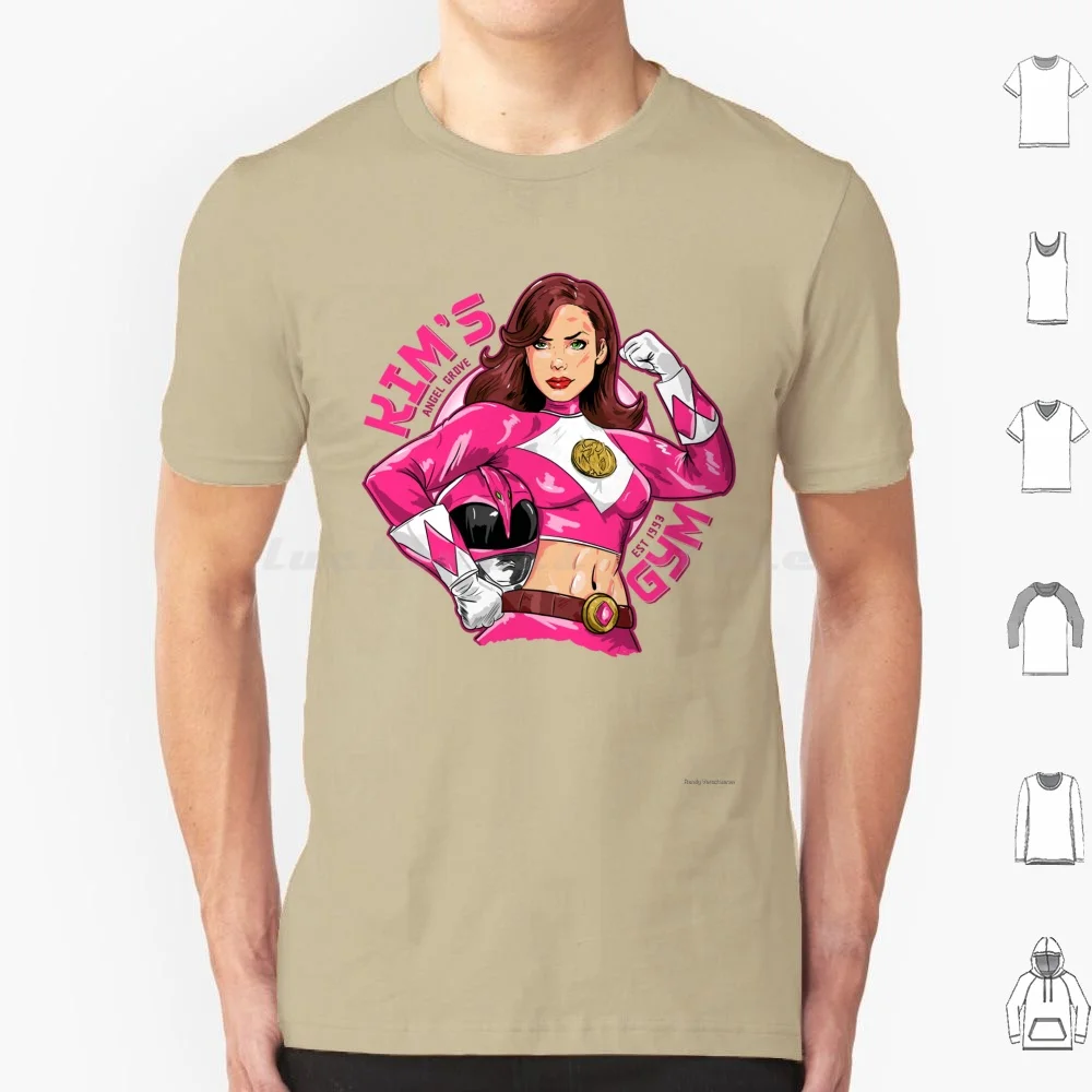 Kim's Gym T Shirt Big Size 100% Cotton Mmpr Pink Pterodactyl Gym Kimberly Training Muscled Pinup