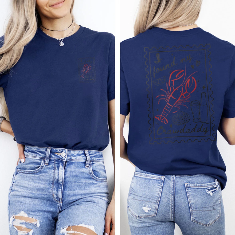 Lobster Stamp Creative Design T-shirt Women Casual Cotton Short Sleeve O-Neck Fashion Summer Shirt Latest Trendy Style Tops