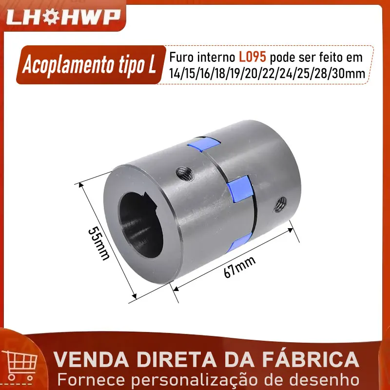 L095 d53.5mm l67mm acoplamento em forma de l acoplamento de três mandíbulas servo motor acoplamento flor de ameixa acoplamento em estoque acoplamento de aço fundido