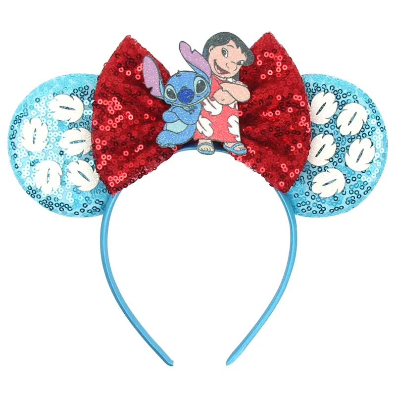 Stitch sequins, Mickey Mickey Mouse ear headbands, bow hair accessories, Disney amusement park decoration party headbands