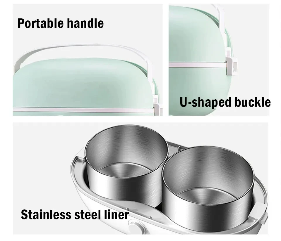 Tableware Electric Lunch Box Steel Lunch Box Food Warmer Lunch Kitchen Appliances