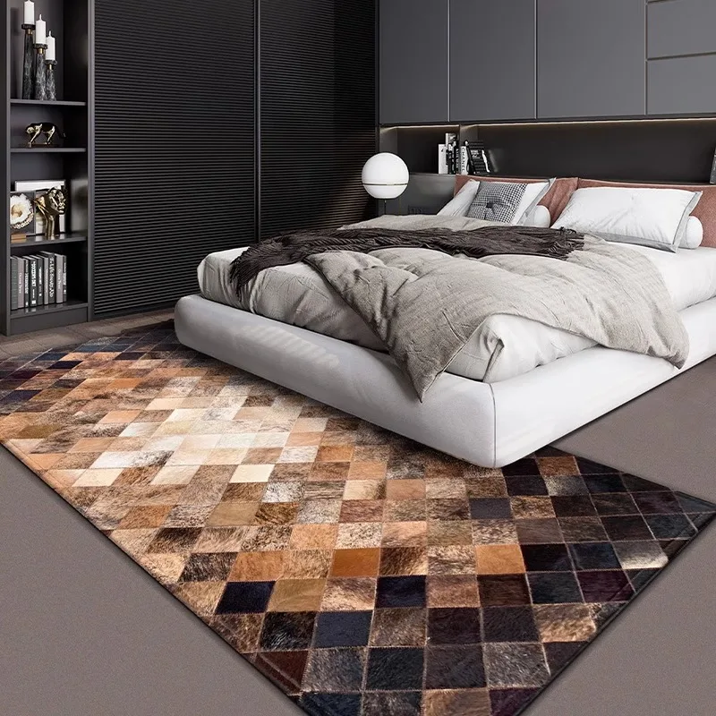 Modern Brown Luxury Long Carpet Hallway Home Bedside Corridor Mat American Style Living Room Area Rug Bedroom Runner Rug Decor