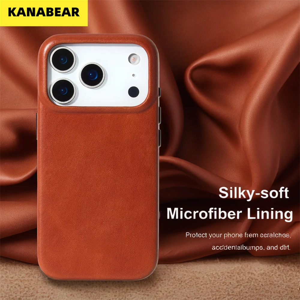 

New Case for iPhone 17/16/15 Pro Max,Business Style Real Cowhide Leather,Premium Protective Case with Full Coverage