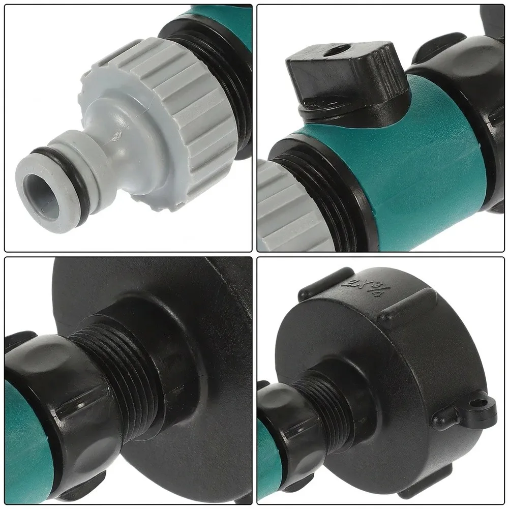 Plastic Water Tank Adapter for S60X6 For IBC Tanks with Tap Style On Valve and 3/4 Inch Thread for Irrigation Setup