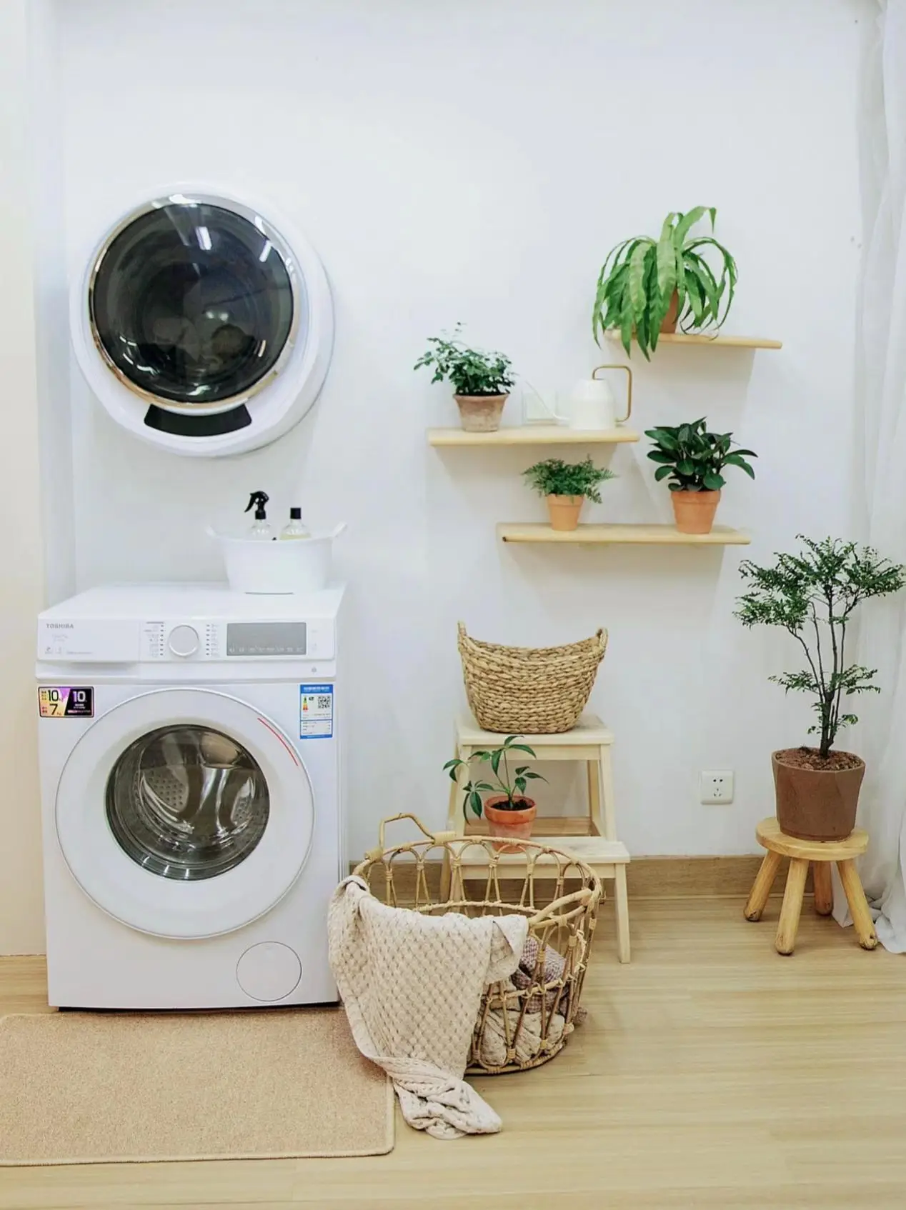 Baby Wall-Mounted Washing Machine, Washing and Drying Mini Smart Washing Machine