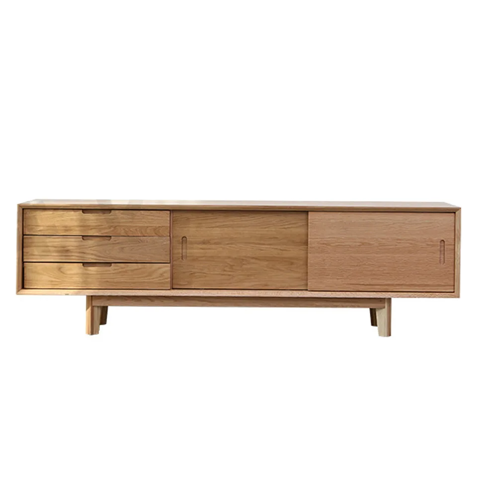 

Solid wood TV cabinet European simple modern small apartment 1.8 meters oak floor cabinet hall cabinet locker