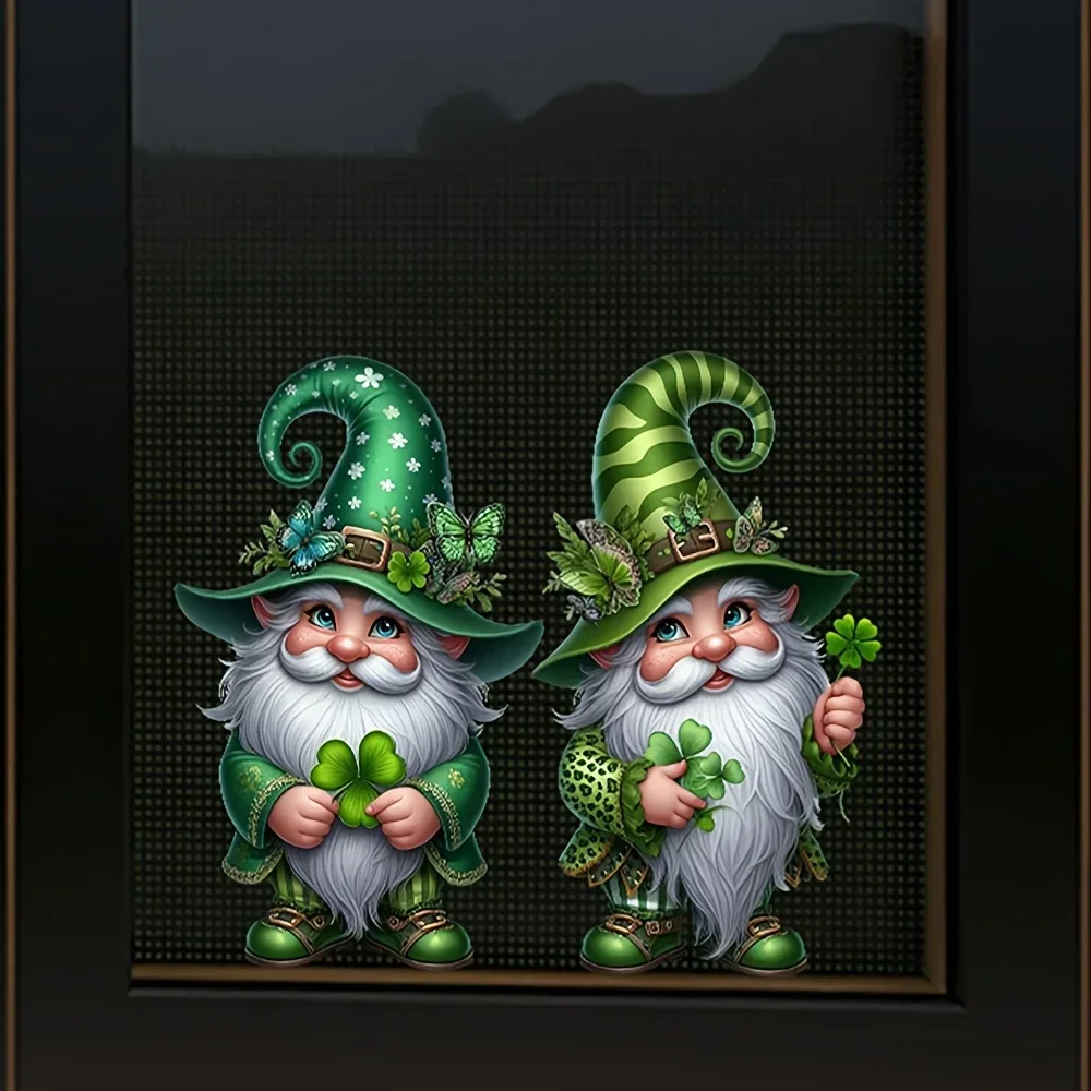 

2 шт./компл. автомобильная наклейка с изображением гнома на день Святого Патрика, милая наклейка с гномом трилистника для окна автомобиля, добавьте праздничную атмосферу к вашему автомобиле