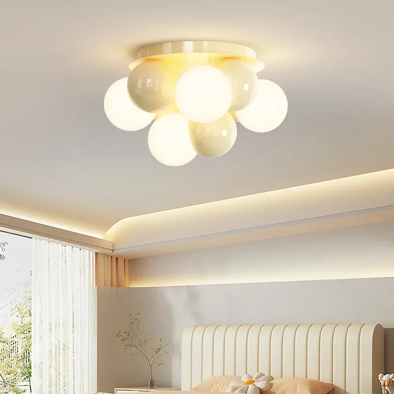 GHJUYIOL Cream style room light, bedroom light, modern and simple eye protection, girl princess children's room ceiling light