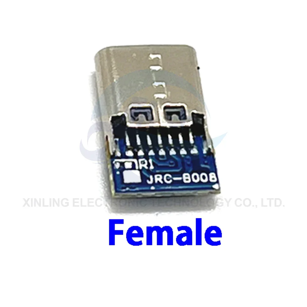 USB 3.1 type c male/Female Connectors Jack Tail 24pin usb Male Plug Electric Terminals welding DIY data cable Support PCB Board