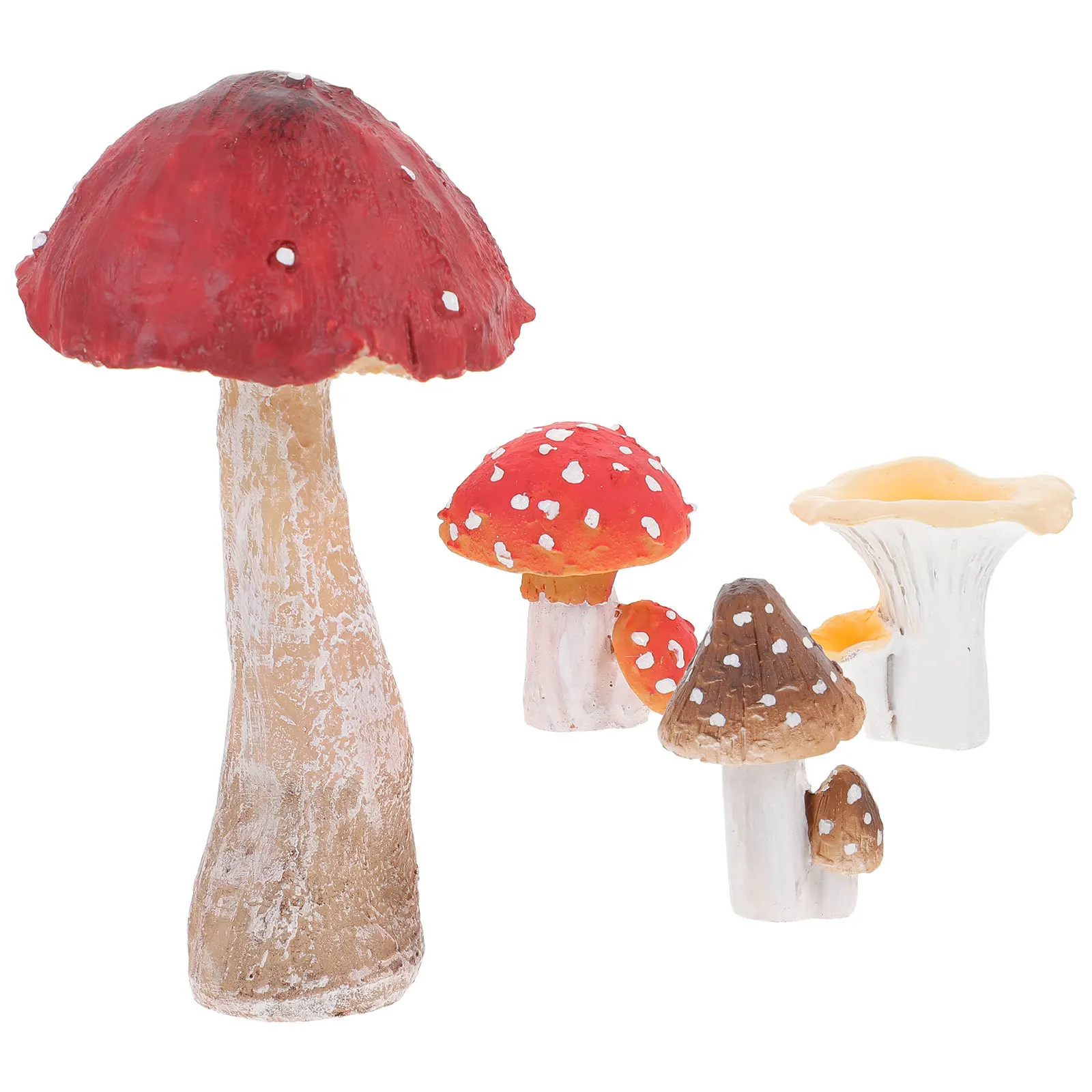 

4Pcs Resin Mushroom Statues Miniature Decor for Fairy Garden Indoor Outdoor Micro Landscape DIY Home Decoration