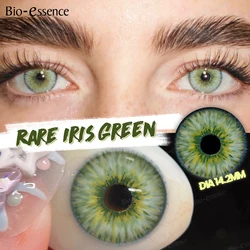 Bio-essence 1 Pair Colored Contact Lenses with Prescription Natural Look Myopia Lenses 0~-6.00 Green Lenses Brown Contact Lenses