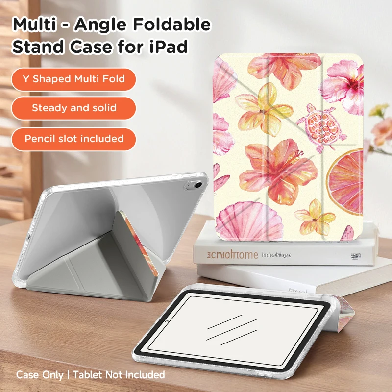 

Multi-fold iPad Case for Air 4-7/Pro 11/Mini 6-7/10.2-11" Models，Y-Stand，Auto Wake/Sleep，Pen Slot，Lightweight，Durable Protection