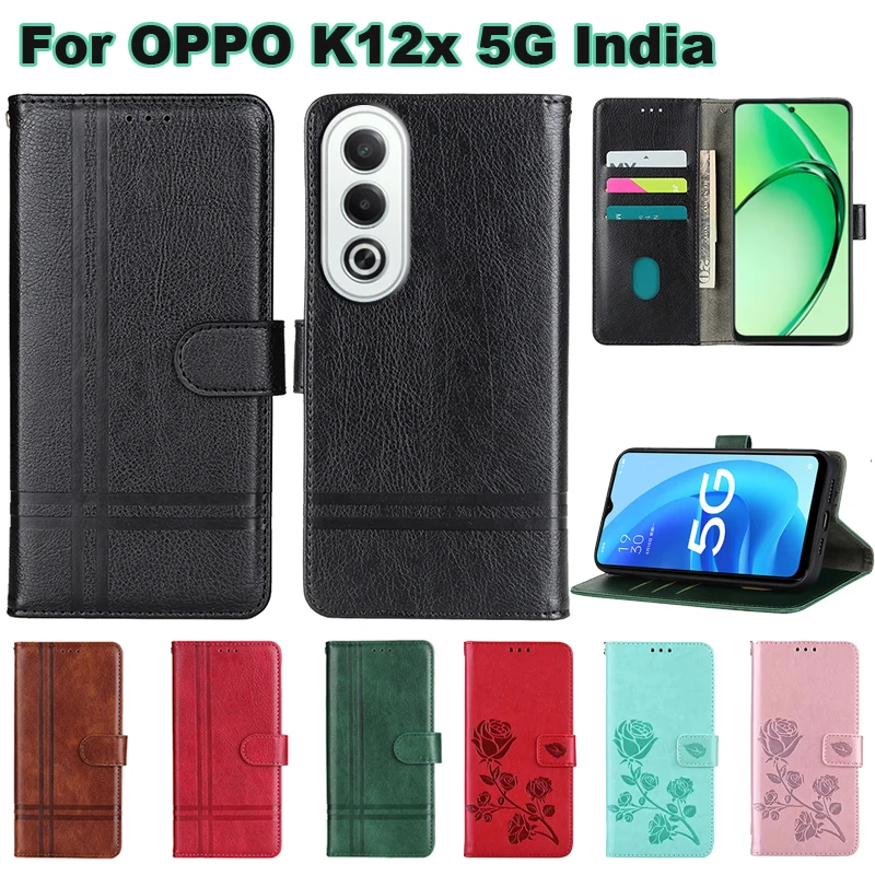 

Flip Phone Case For Coque OPPO K12X 5G India чехол Wallet Funda Leather Cover For Capinha De Celulares OPPO K12X 5G CPH2667 Etui