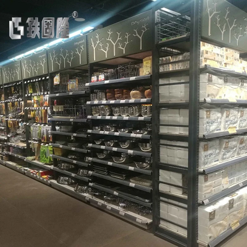 [Customized]Hot Popular Multi Supermarket Shelf Shop Rack Sale Yellow White Metallic Duty Metal Steel Store Heavy