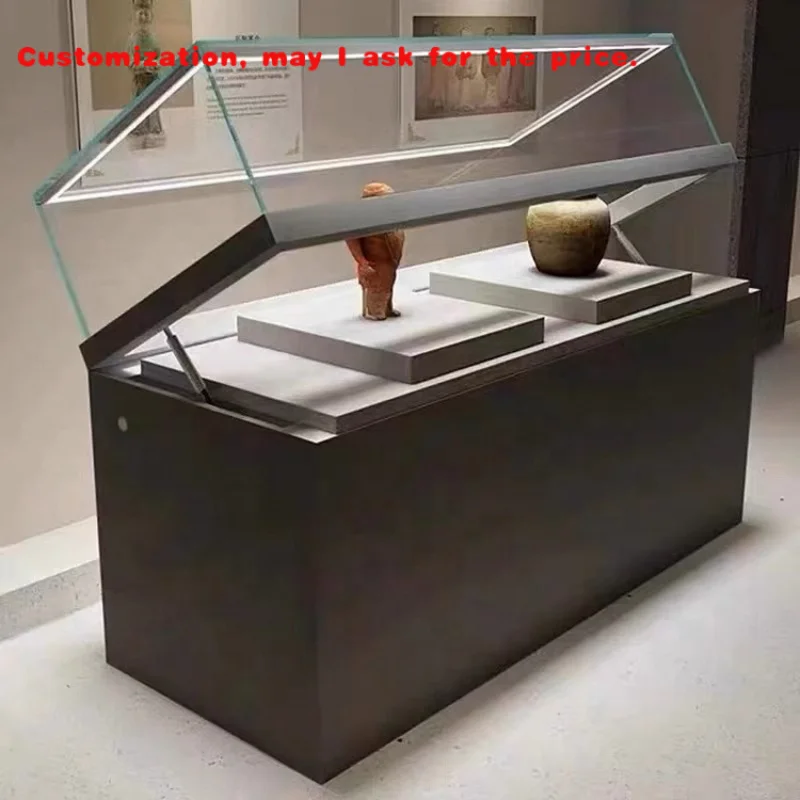 

custom.Museum Display Cases Antiques Jewelry Exhibition Cabinets Hydraulic Glass Counters Custom Display Cabinets