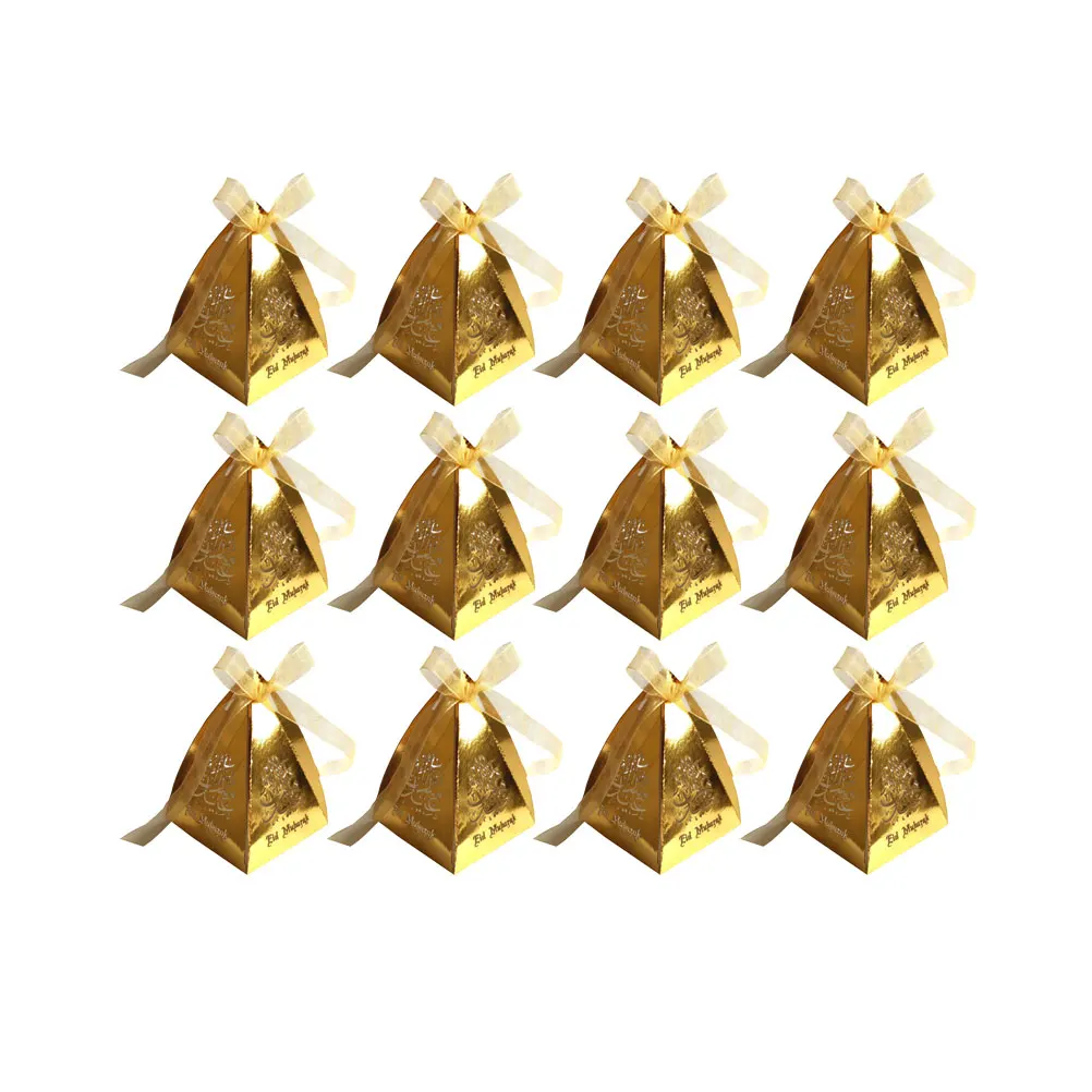 

50pcs Hollow Candy Boxes Pearlescent Gift Wrappers Party Bags Treat Boxes Chocolate Holders Craft Decor Eid Mubarak Favor