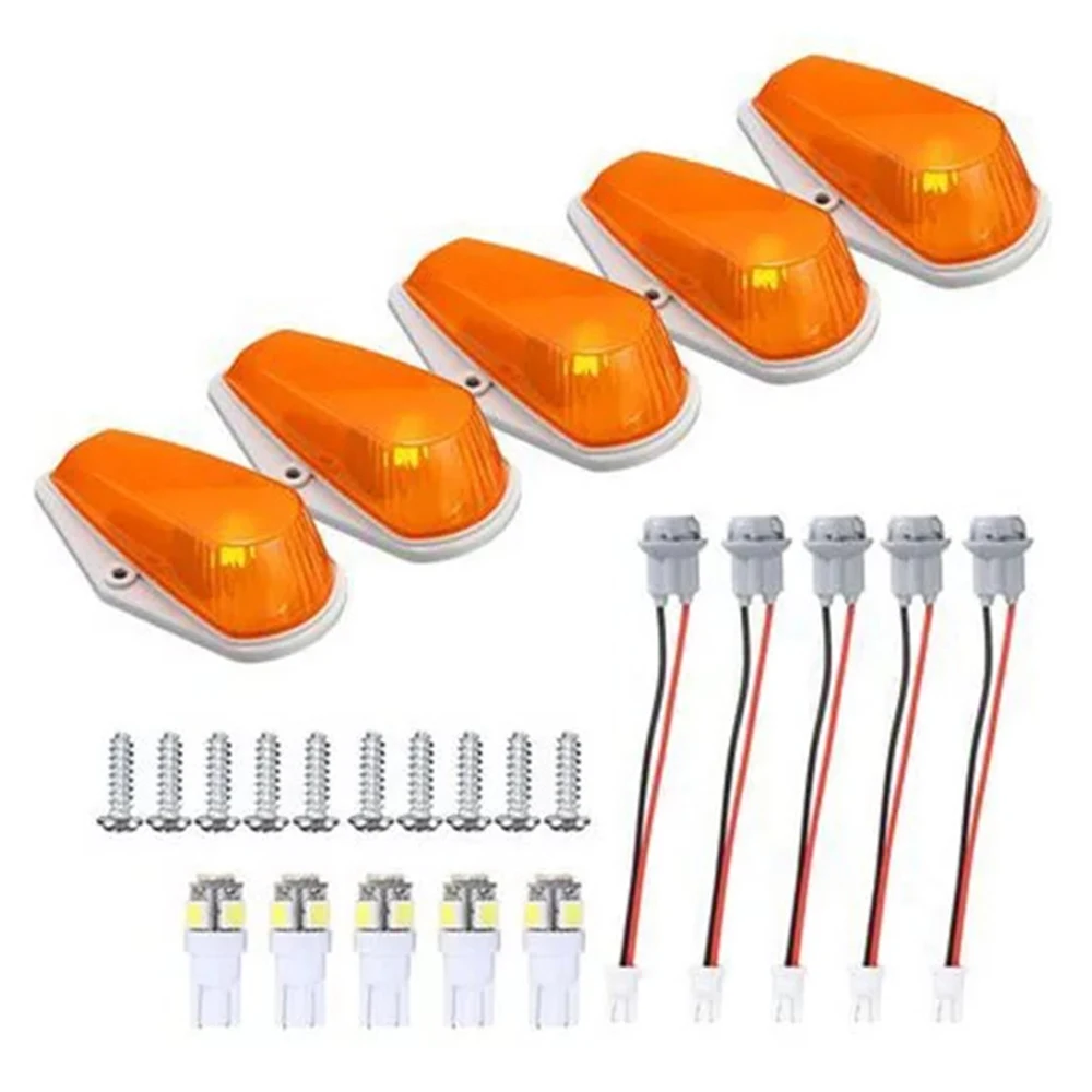 5Pcs For FORD F350 F150 For F250 Roof Top 1973-1997 Cab Lights Marker Amber Lights