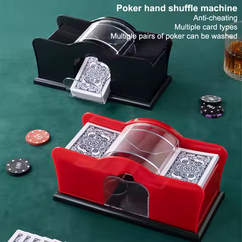 Essential 2 Deck Card Shuffler - User-Friendly Manual Shuffler for Poker Playing Gathering