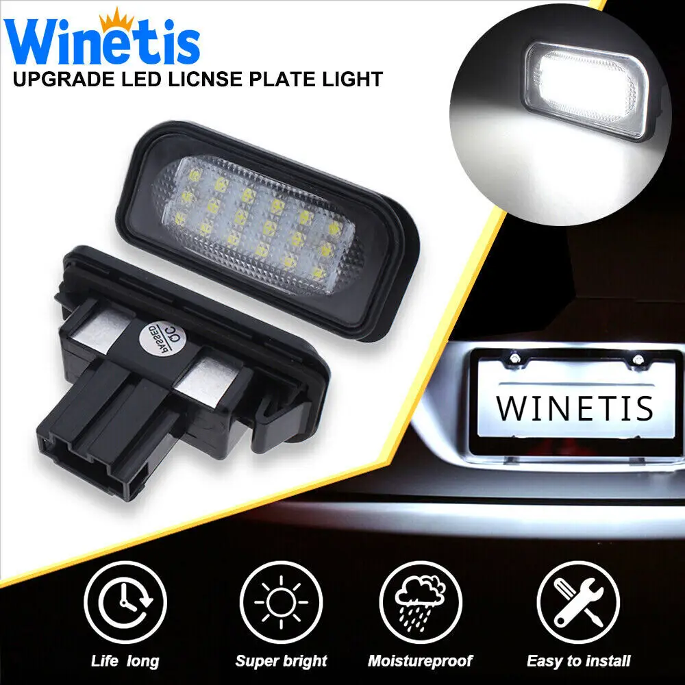 

Winetis 2X 6000K White Canbus Error Free For Mercedes-Benz C230 C240 W203 2001-07 Sedan LED Number License Plate Lights Lamps