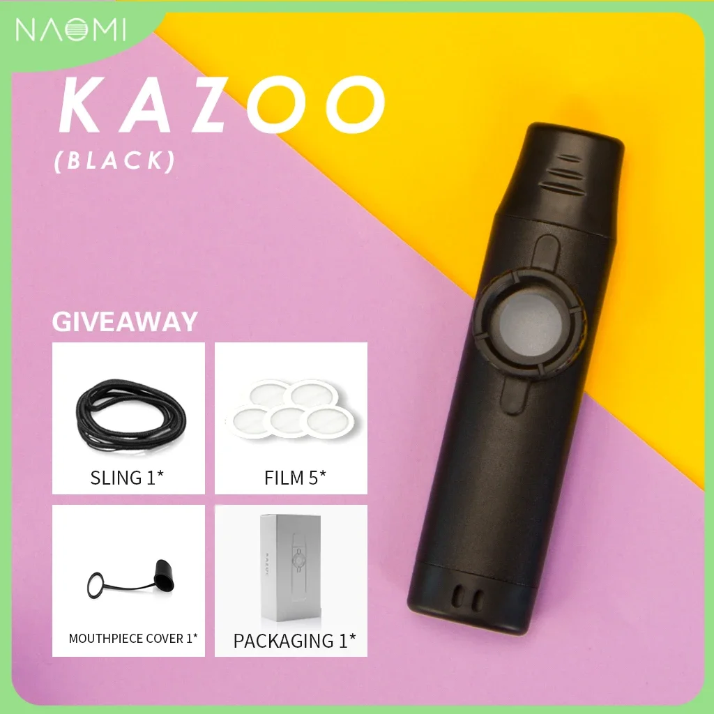 NAOMI Kazoo silbato flautas instrumento Musical de bolsillo trompeta de membrana Kazoo duradera y portátil con caja Kazoo fácil de aprender