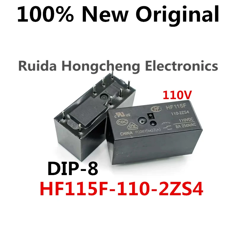 5 SZT./Partia HF115F-110-2ZS4, HF115F-048-2ZS4 DIP-8 Nowy oryginalny przekaźnik mocy HF115F/110-2ZS4, HF115F/048-2ZS4 HF115F 2ZS4
