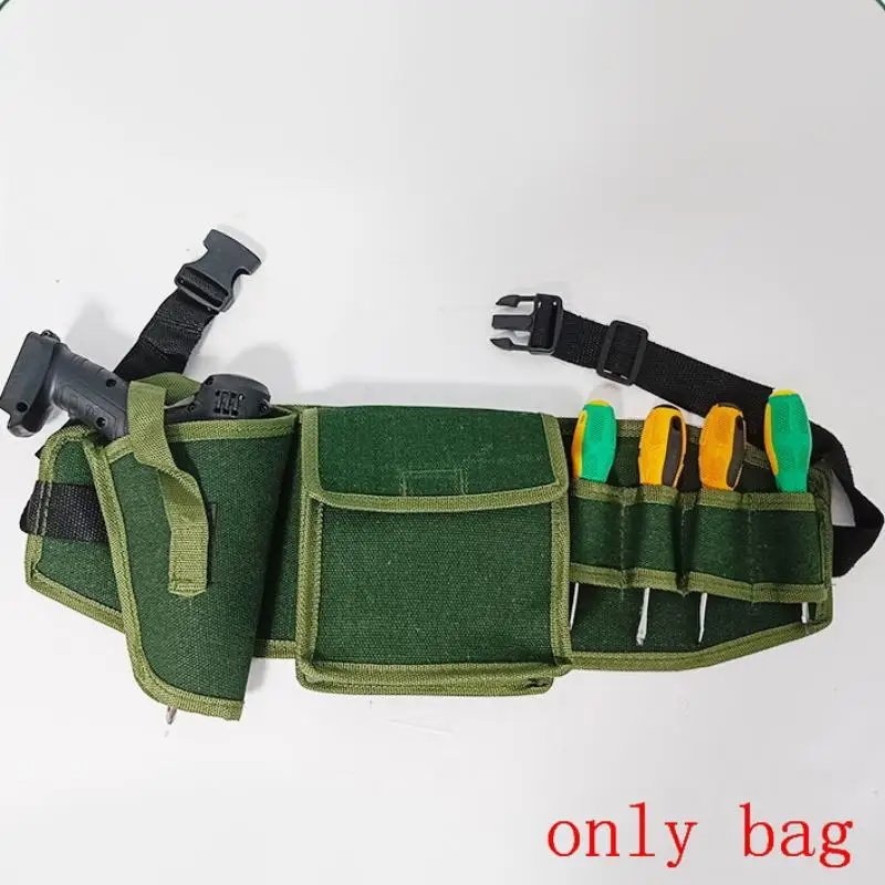 【S】1Pcs Large-Capacity Wear-Resistant Bag Portable Tool Waist Pouch With Adjustable Belt For Electricians & Carpenters