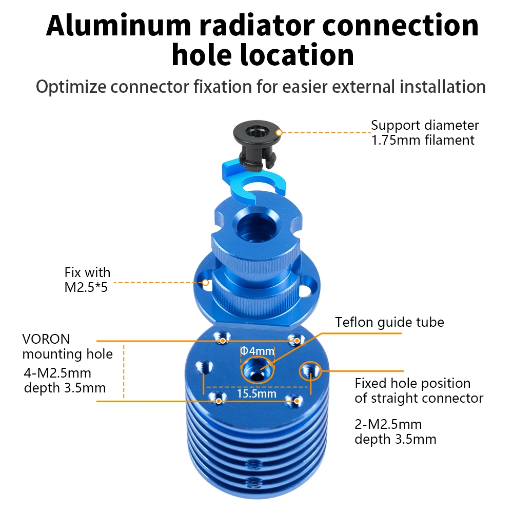 Zestaw szybkiej głowicy drukującej V6 Hotend do Ender 3/Ender 3 PRO/VORON 2.4 Hi-End Extruder J-head do Prusa Ender 3 V2/CR10