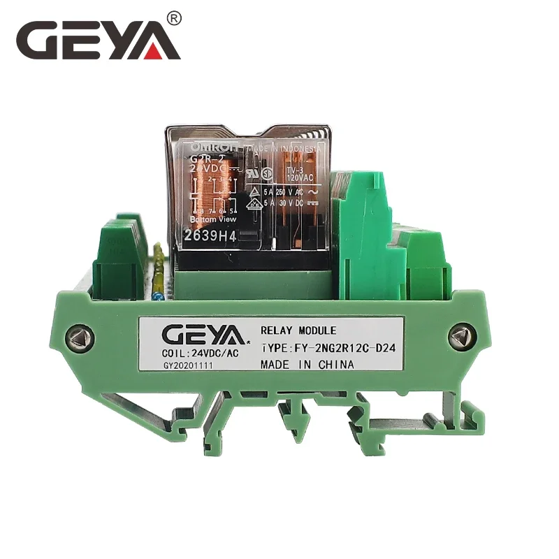 Big Sale GEYA 2NG2R 12 Channel Relay Module 2NO 2NC 12VDC 24VDC DPDT Relay PCB BOARD