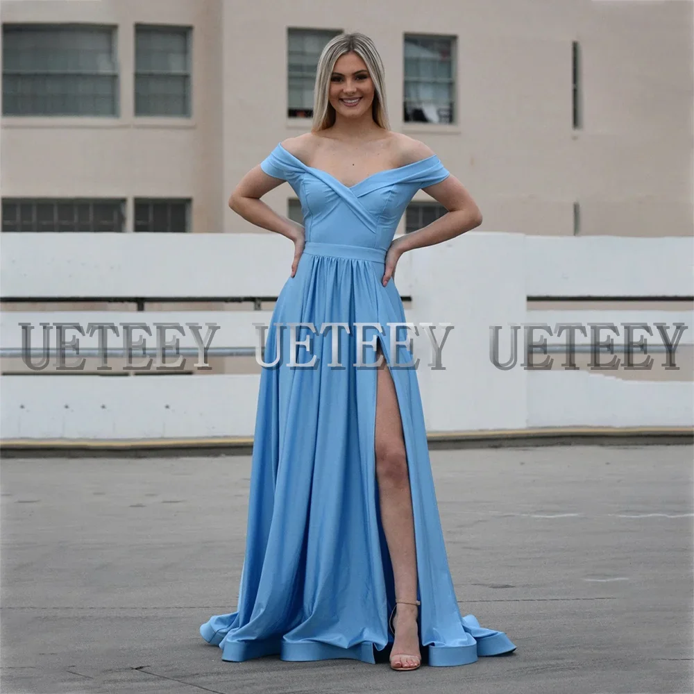 Customized Elegant Bridesmaid Dress A-Line Sweetheart Civil Wedding Gowns High Side Slit Simple Jersey Party Dresses for Women