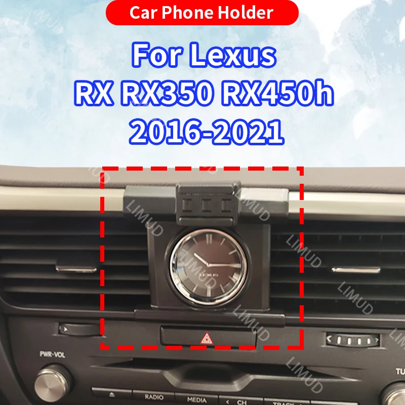 Para Lexus RX300 RX350 RX450h 2016 2017-2021 soporte de gravedad mecánica de carga inalámbrica soporte de teléfono para coche Base accesorios para automóviles