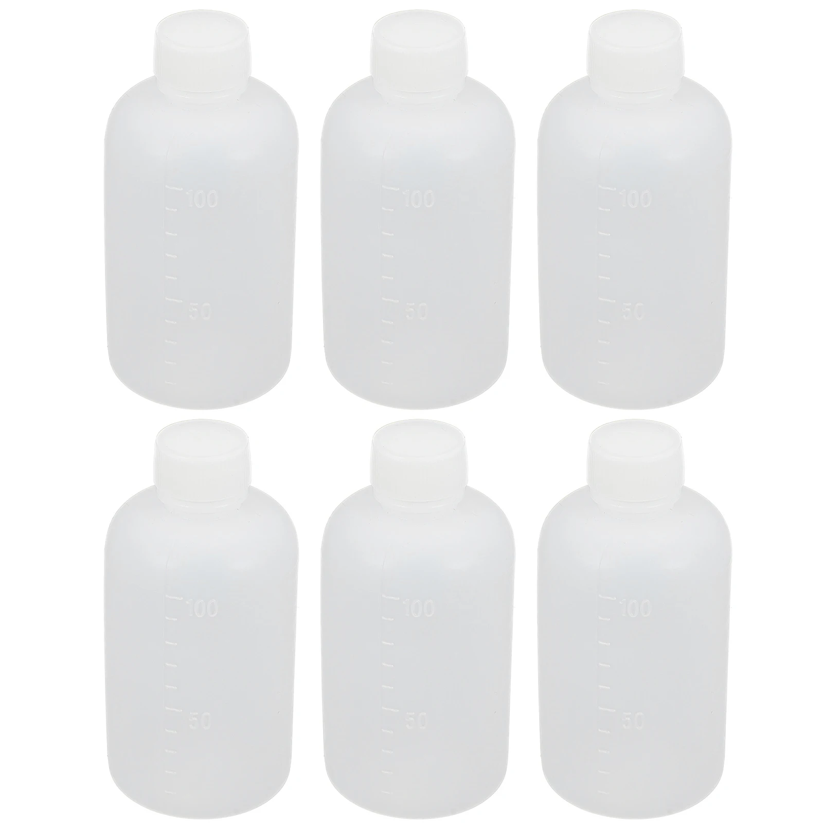 

6pcs PE Reagent Bottle Clear Plastic Lab Chemical Liquid Storage Container Small Sample Bottles Leakproof Home Daily Use