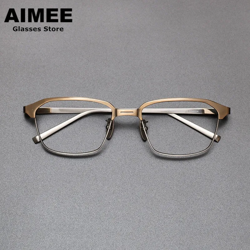 

Brand Design Titanium Glasses Frame Men Fashion Business Square Eyeglasses Ultralight Prescription Eyewear DRX2024 Myopia Lenses