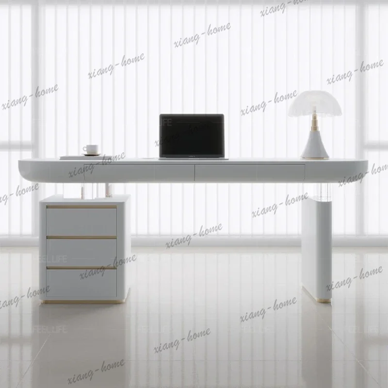 YJ Designer Italian Office Desks Minimalist Room Bedroom Study Office Desks Storage Artificial Board Furniture Bureau MHBGZ