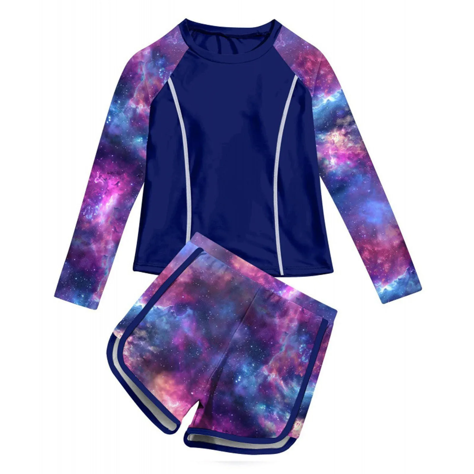 

Piece Girls Swimsuit Long Sleeve Shorts Set Fashion Beach Printed Girls Swimsuit Swimwear for Girls Size 14
