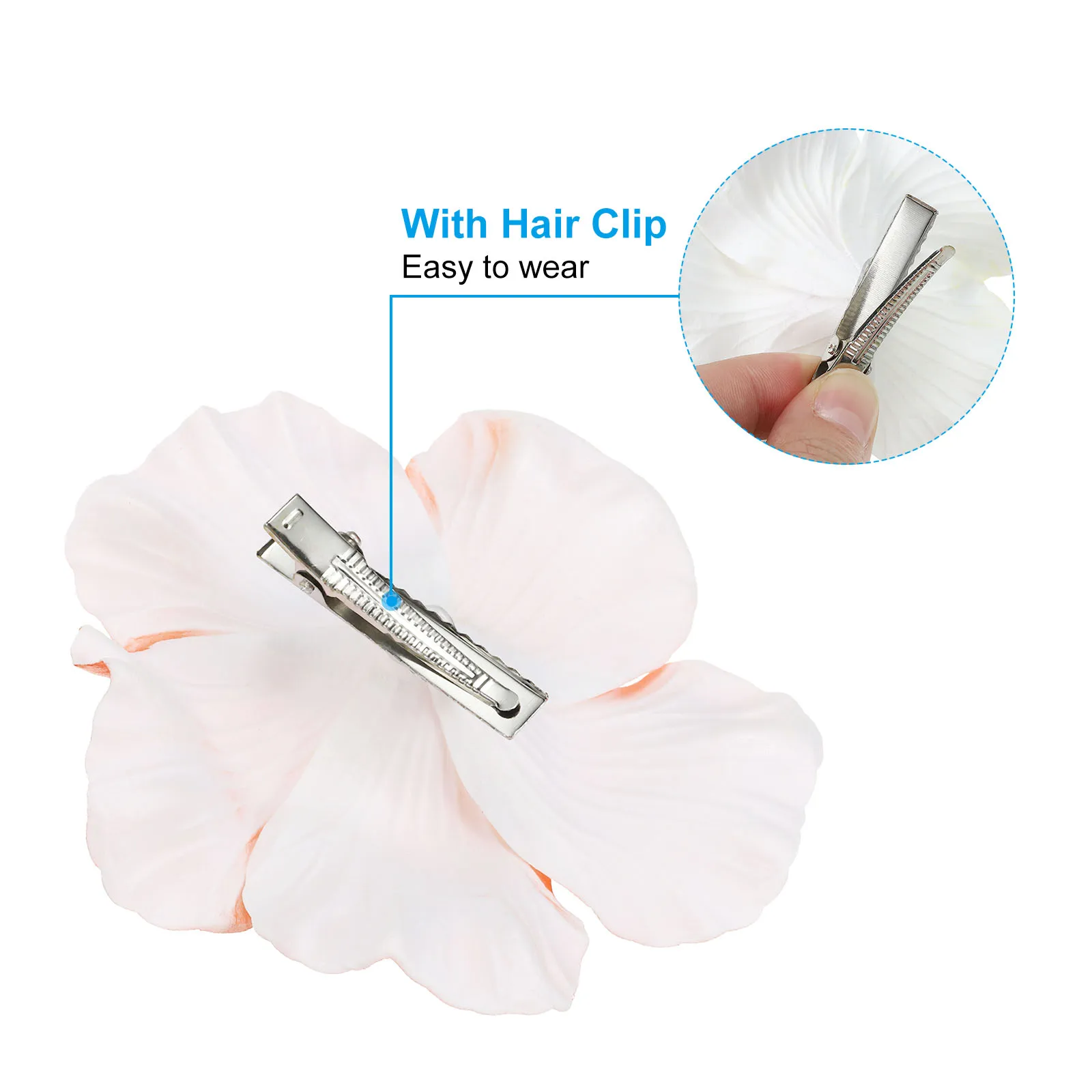 10 Pack Hawaiian Hibiscus Flowers Artificial Flowers Hair Clip DIY Foam Hibiscus Flower for Tabletop Decoration Party Favors