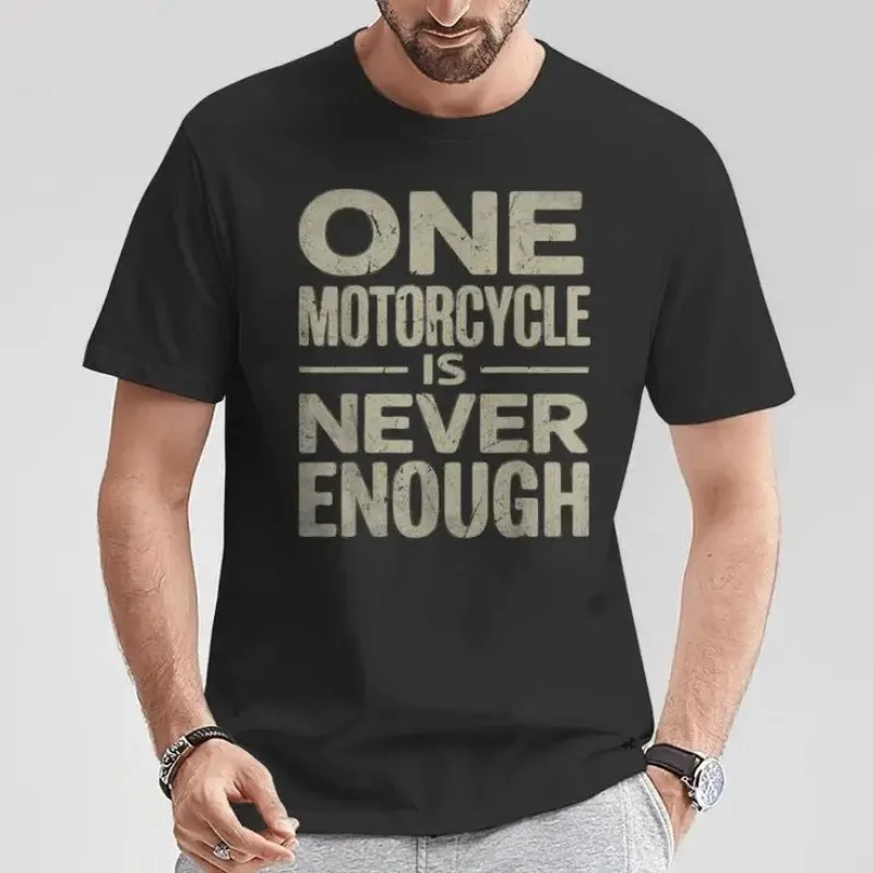 

Винтажная байкерская футболка One Motorcycle Is Never Enough, футболка из 100% хлопка с круглым вырезом, повседневная мужская футболка с коротким рукавом, футболки
