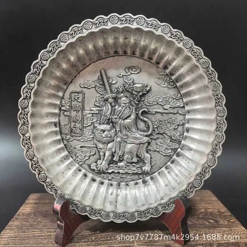 Brass Craftwork Silver-Plated Celestial Sage Zhong Kui Ornament for Home Decoration