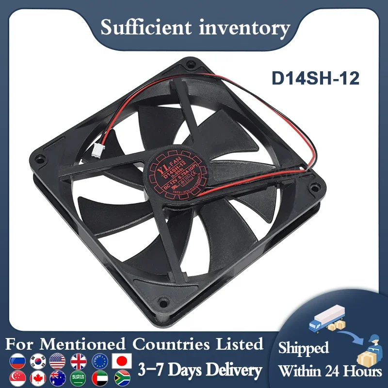 14CM DC12V 0.70A podwójna linia cichy wentylator chłodzący 140x140x25mm D14SH-12 dla górnictwa naprawa zasilacza ATX wymiana zasilacza