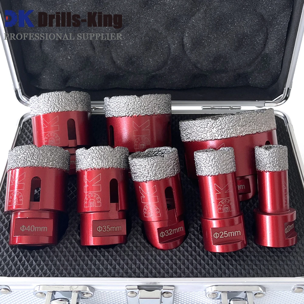 DK 8pcs Diamond Drill Bits Set 20/25/32/35/40/45/50/68mm Drilling Core Bits Marble Ceramic Hole Saw M14 Porcelain Diamond Crowns