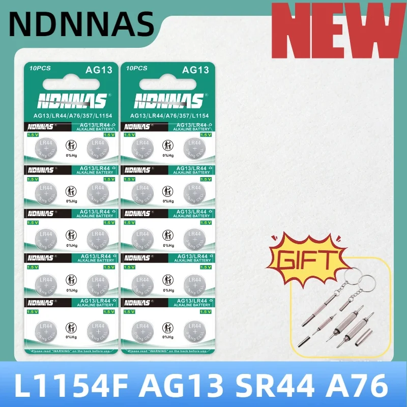 

5-50pcs High Capacity LR44 Batteries L1154F AG13 SR44 A76 Premium Alkaline Battery 1.5V Button Coin Cell Battery for Calculator