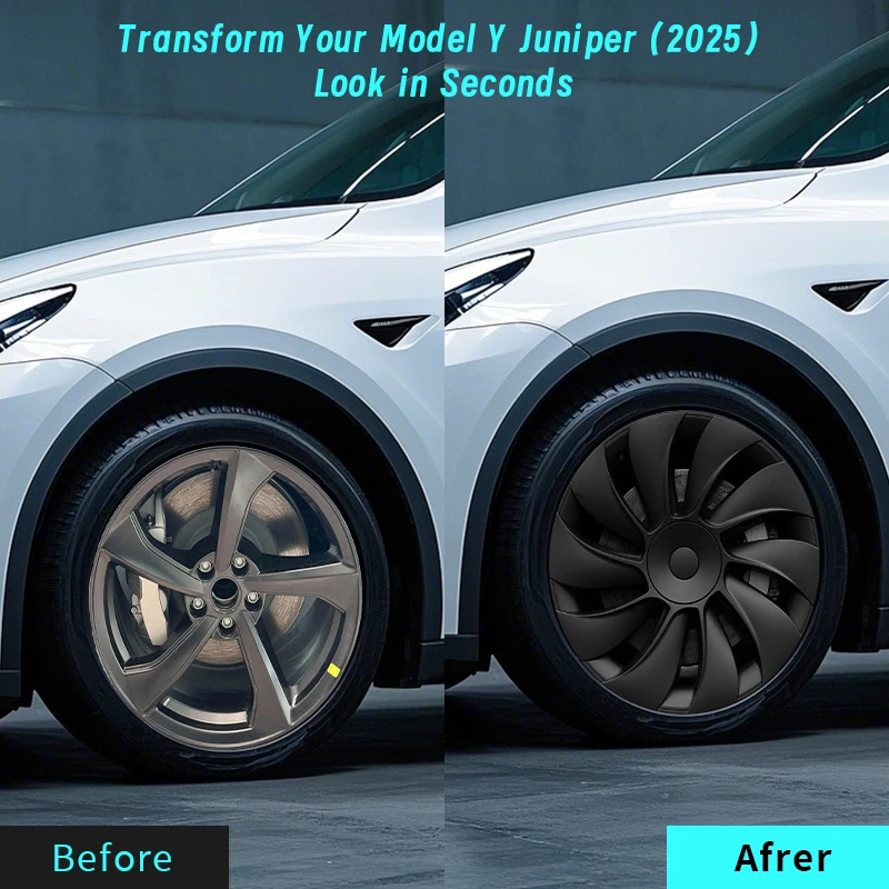 4 قطعة 19 بوصة HubCap ل تسلا نموذج Y جونيبر 2025 إعصار نمط السيارات Hubcap استبدال عجلات غطاء كامل حافة الملحقات