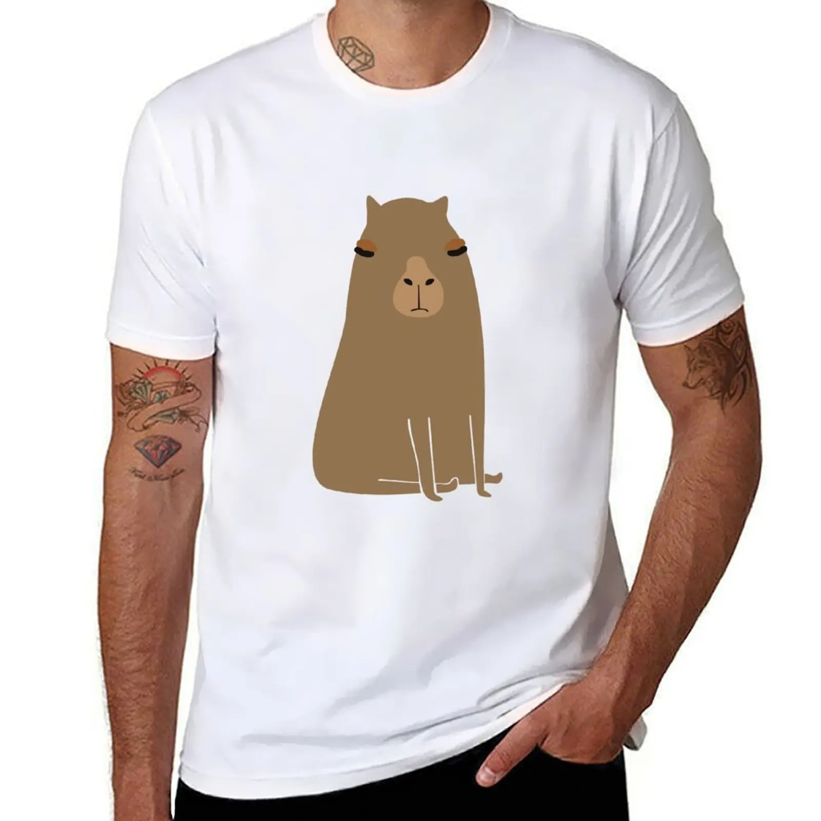 

Fat capybara T-Shirt man t shirts for men casual anime t shirts oversize T-Shirt
