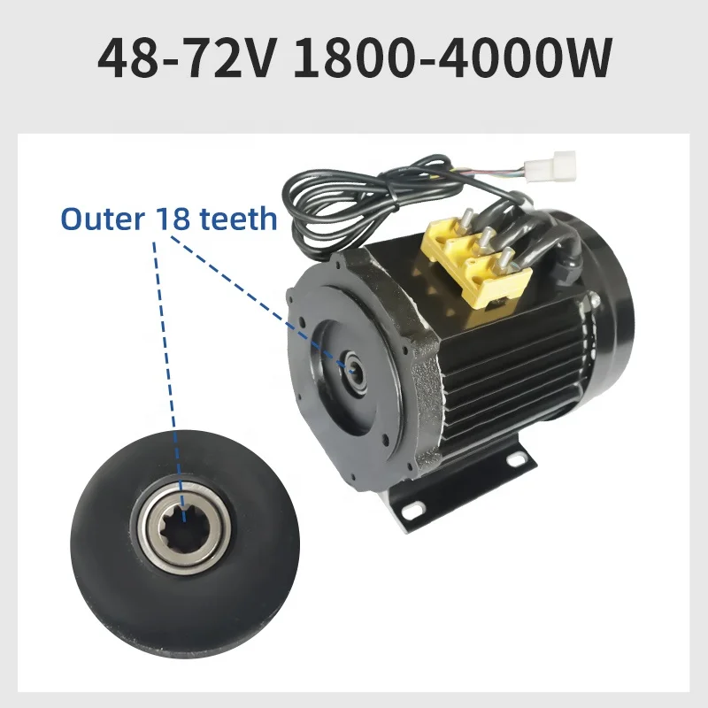 Hot selling DC brushless motor with cooling fan 1800-4000W Inner 9 gear motor 48-72V refitted electric tricycle, forklift, etc