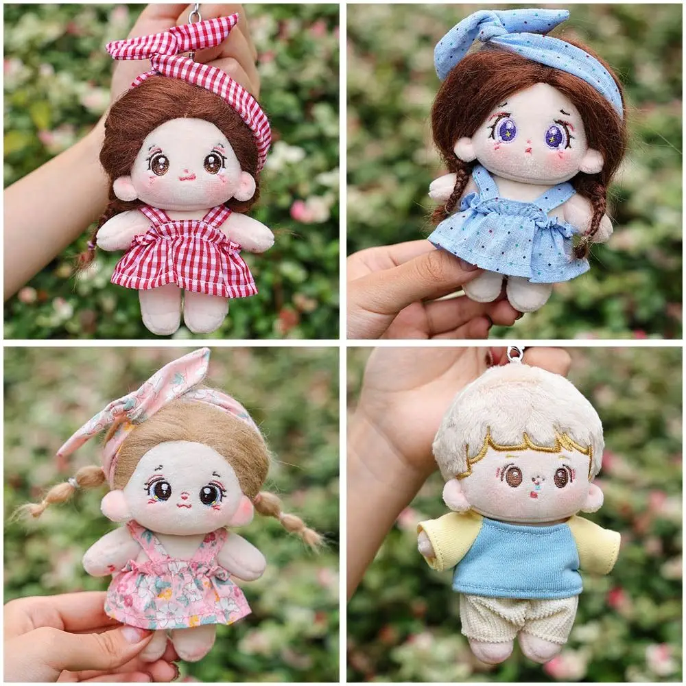 Kawaii Mini Plush Doll Clothes 10cm Filled Doll Keychain Pendant Doll Cosplay Changing Clothes Accessories Pure Handmade Clothes